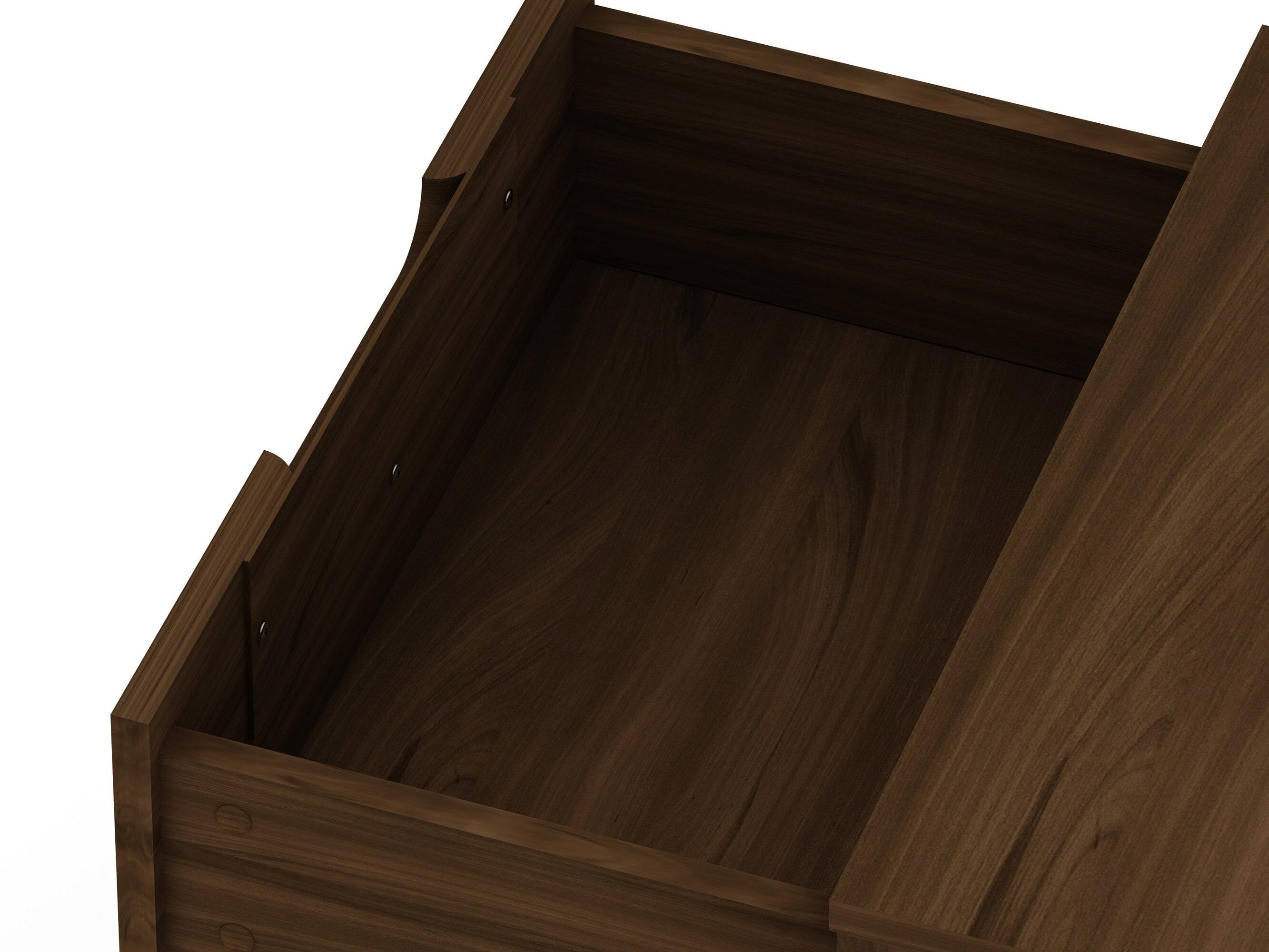 Alt View 3. Manhattan Comfort - Rockefeller Mid-Century Modern 20" Nightstand - Set of 2 - Chestnut Brown.