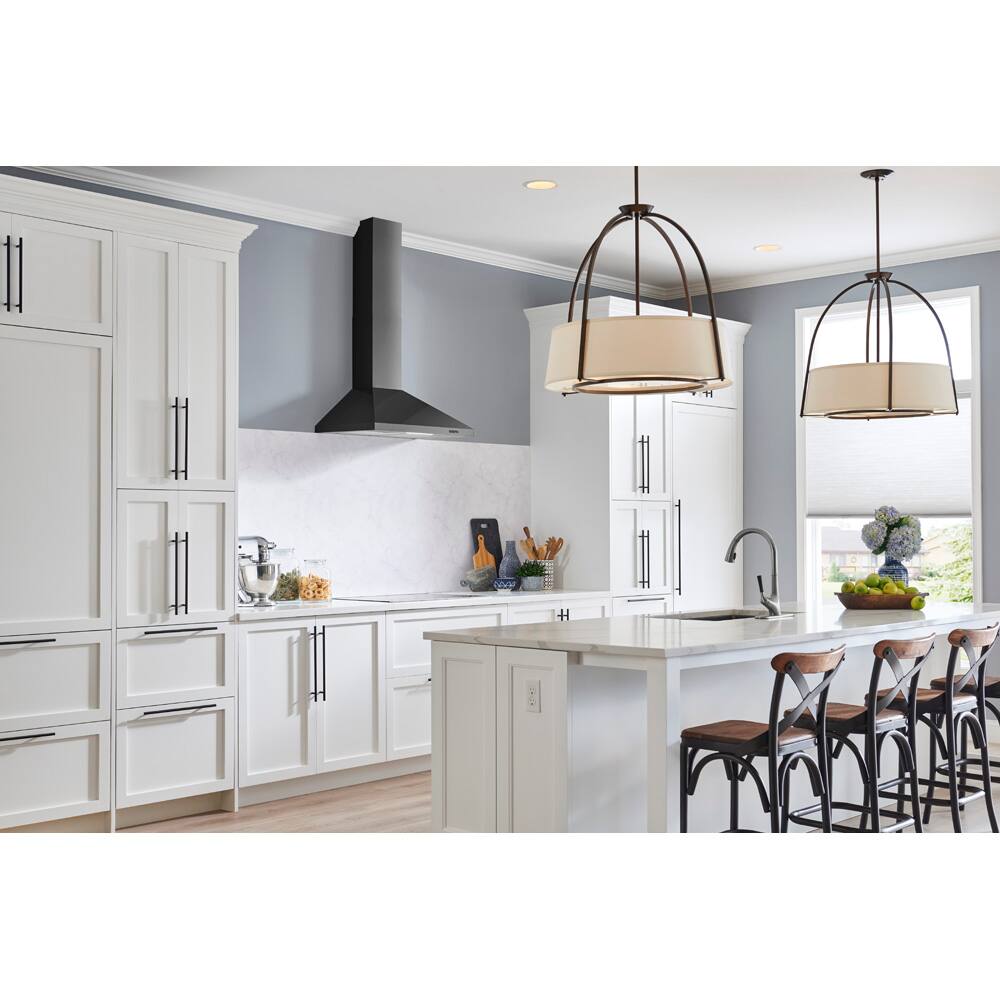 Alt View 5. Broan - Broan Elite EW48 Series 30-Inch Pyramidal Chimney Range Hood, 460 Max Blower CFM, Black Stainless Steel - Stainless Steel.