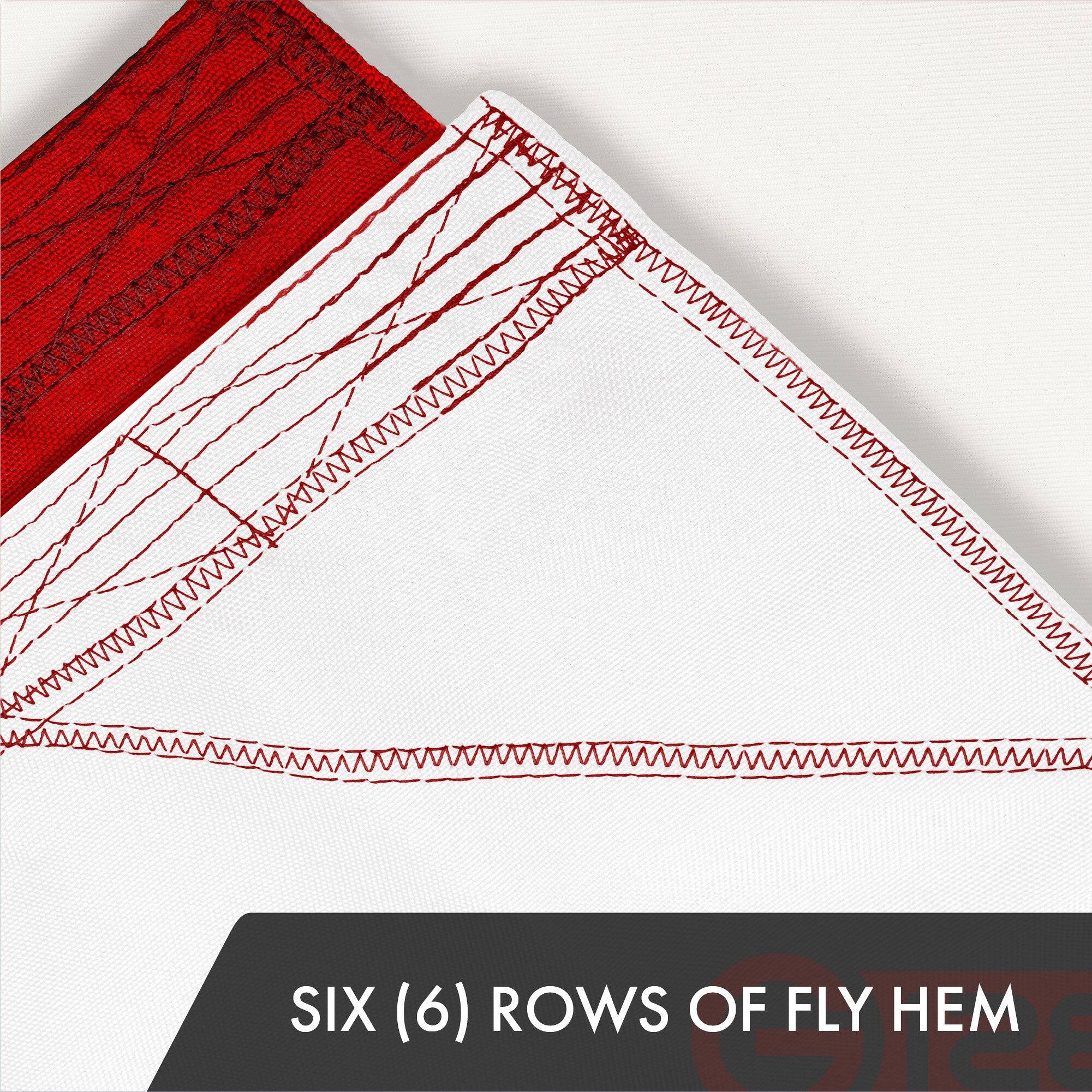 SIX (6) ROWS OF FLY HEM