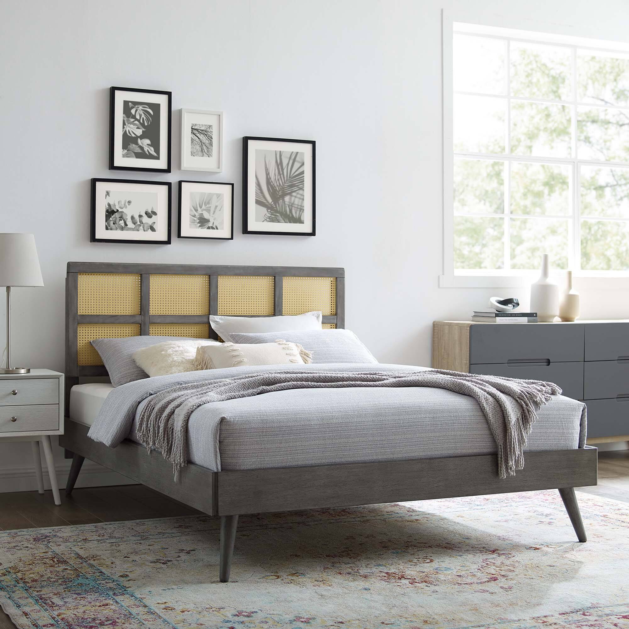 Alt View 4. Modway - Keynote Performance Velvet Curved Twin Platform Bed - White.