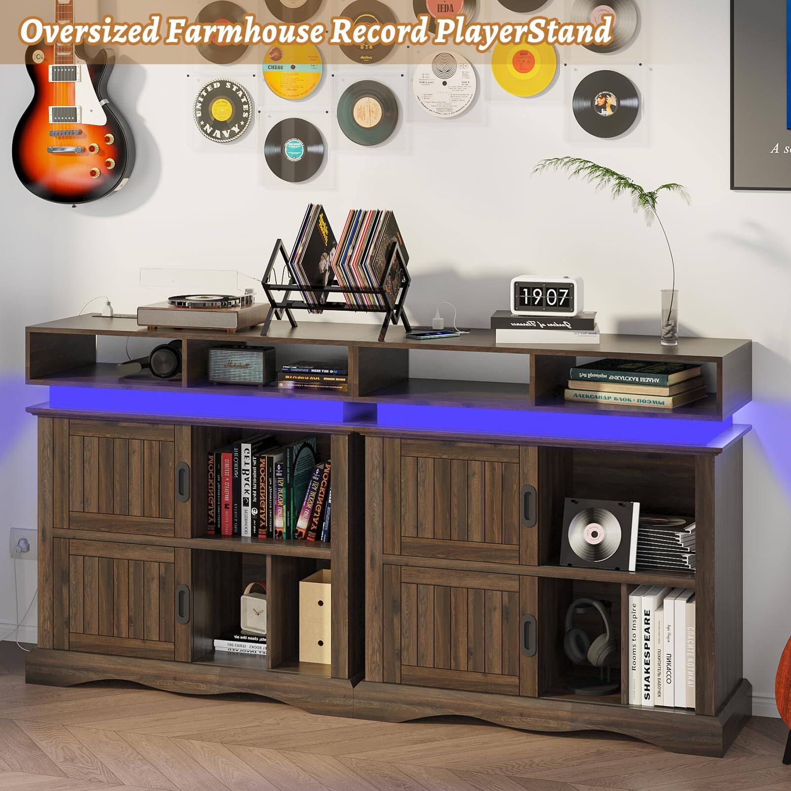 Oversized Farmhouse Record Player Stand