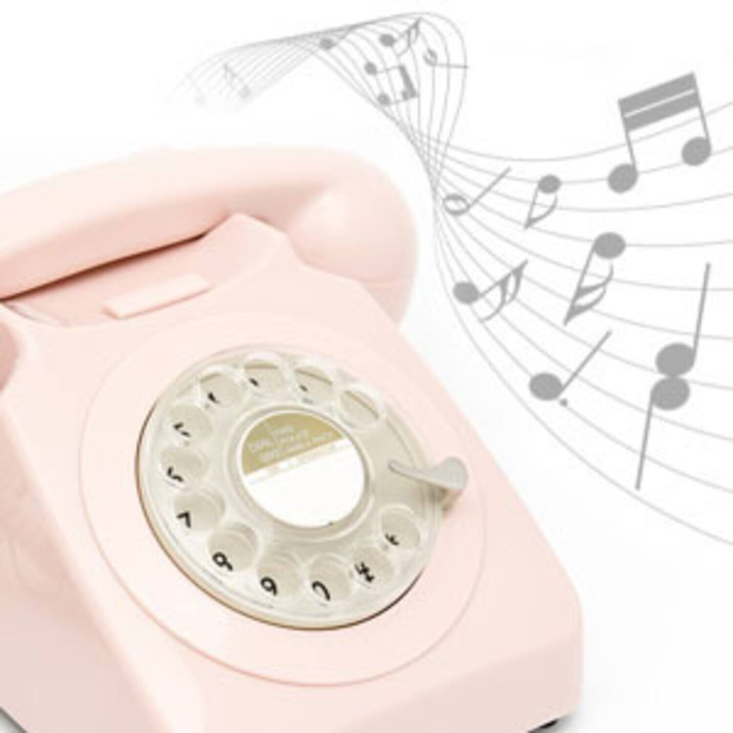 Alt View 4. PopMarket - GPO Retro GPO746RP 746 Desktop Rotary Dial Telephone - Carnation Pink   - MISC ACCESSORY - Pink.