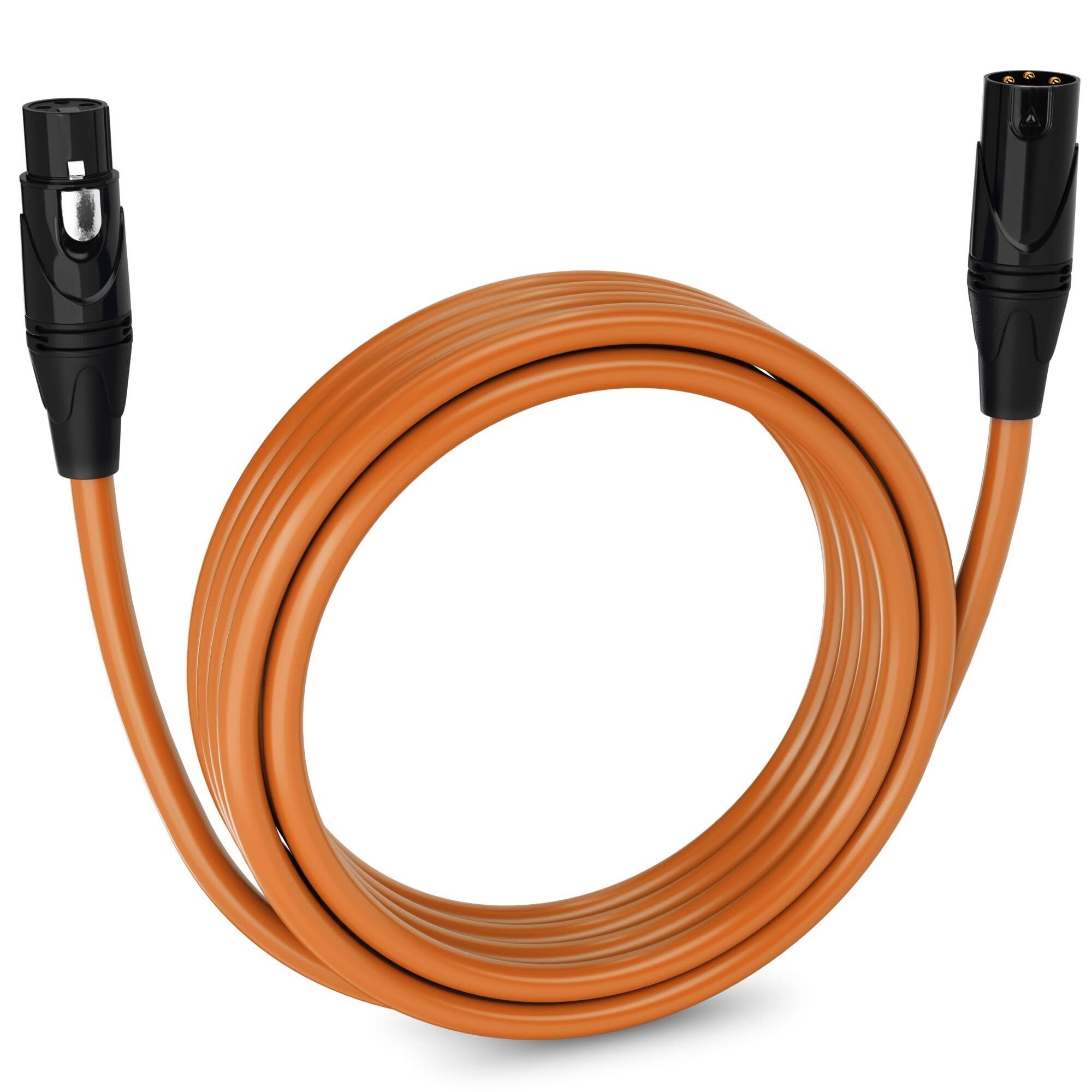 Lyxpro - 15 ft Balanced XLR Cable, Male to Female, 3 Pin Microphone Cable - Orange