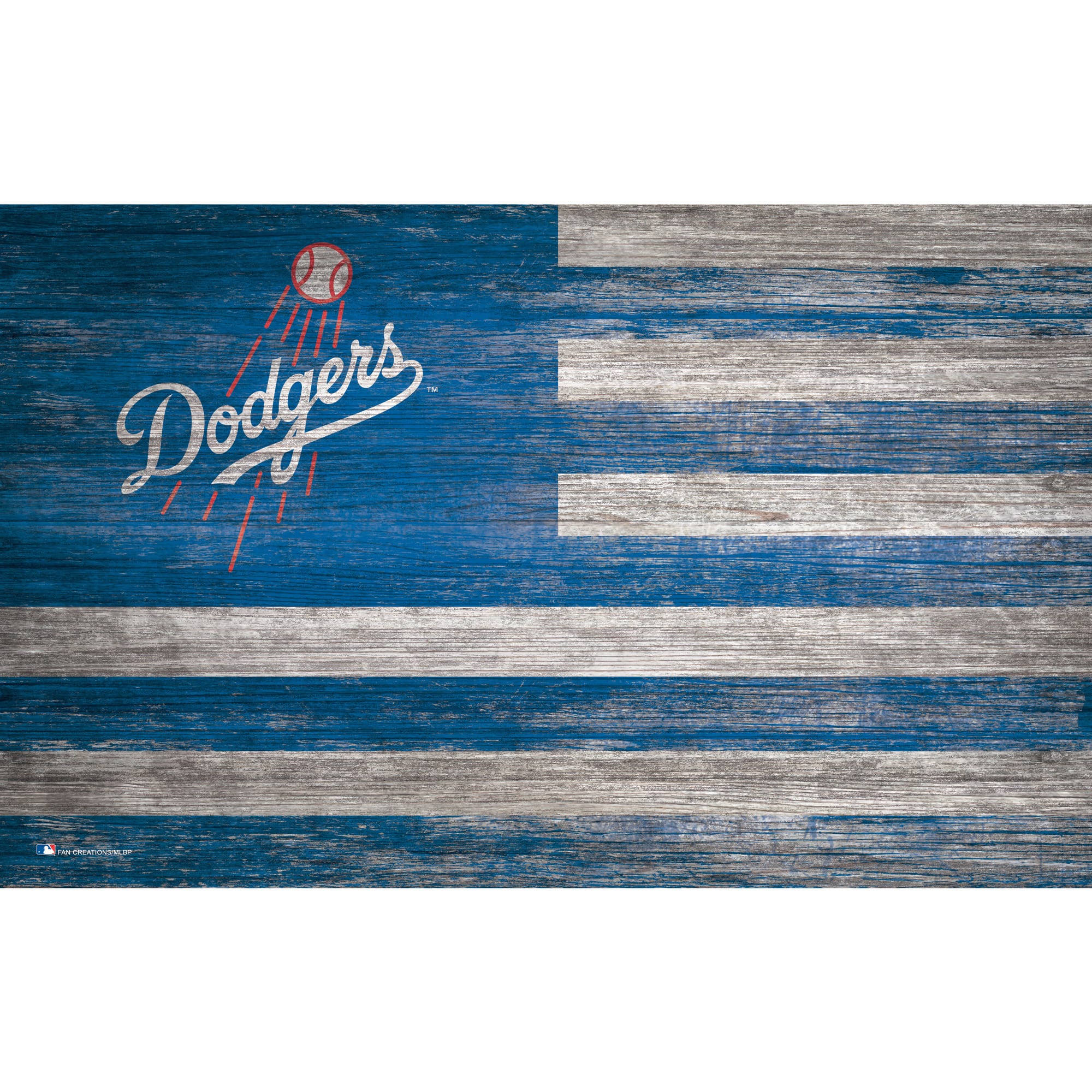 Fan Creations - Los Angeles Dodgers 11'' x 19'' Distressed Flag Sign - Multicolor price history on PriceWatchPro