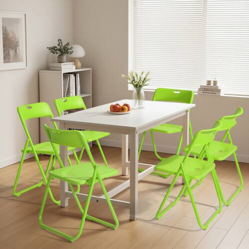 Alt View 7. Winado - 6 PCS Portable Folding Plastic Stackable Chairs with Backrest Lightweight for Indoor Outdoor Camping Wedding Party - Green.