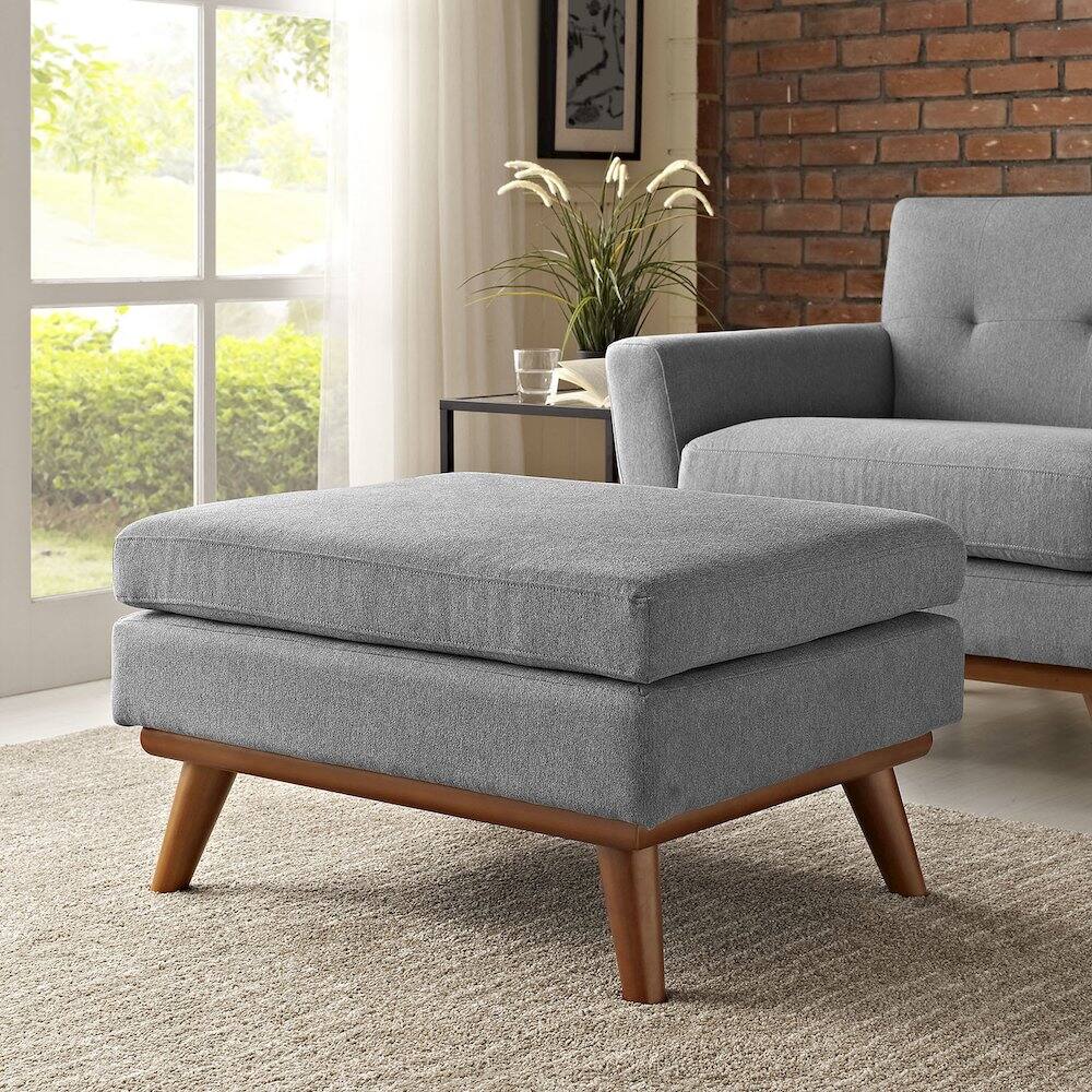 Alt View 3. Modway - Engage Upholstered Fabric Ottoman - Gray.