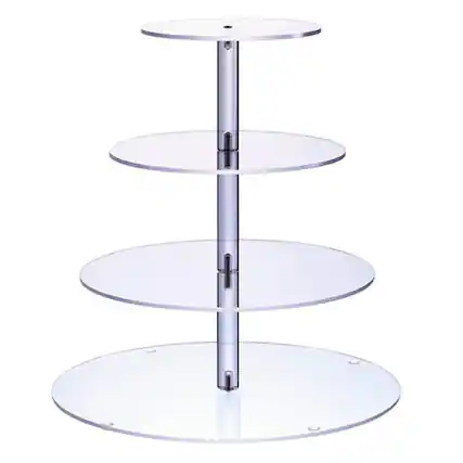 Front. Kitcheniva - Acrylic 4 Tier Dessert Cupcake Stand - Clear.