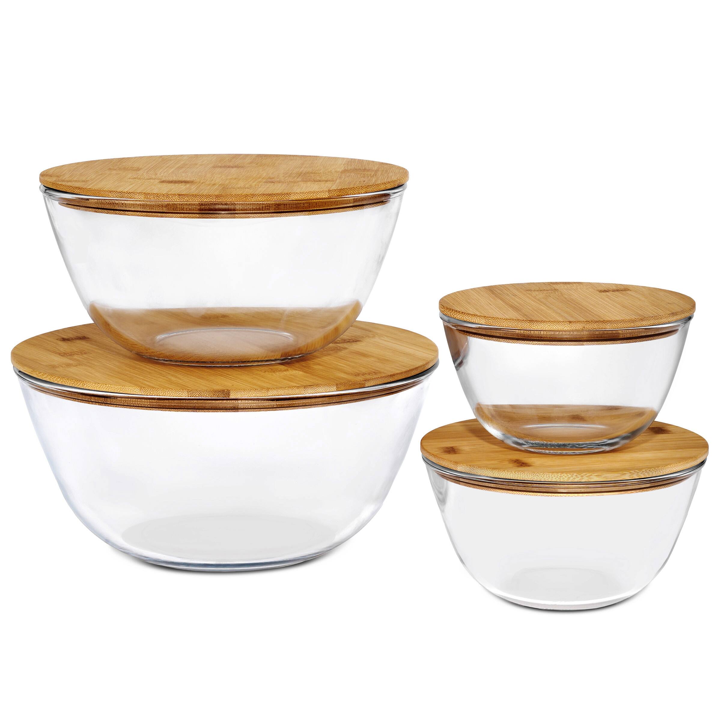 Alt View 10. Sorbus - Sorbus 4-Piece Glass Bowl Set with Airtight Bamboo Lids, Mixing & Storage Bowls, Microwave, Dishwasher & Freezer Safe.