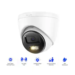 PRIMEPLUS - 8MP HD IP Security Camera Poe 4K Dual Light Audio Fixed Camera Human Vehicle Detection 256G SD Storage ONVIF IP67 - White