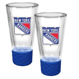 Great American Products - New York Rangers 2-Pack 4oz. Cheer Shot Set with Silicone Grip - Blue