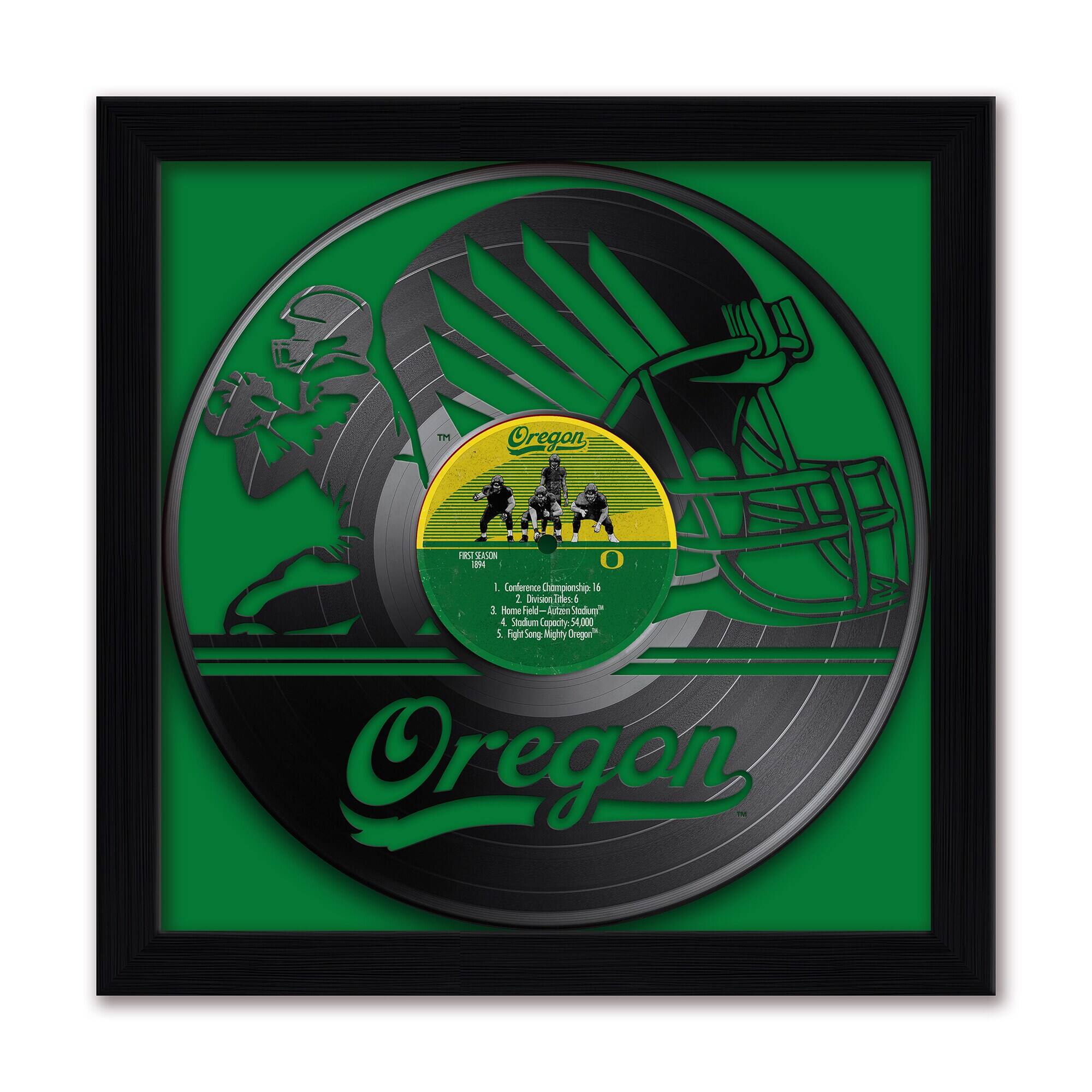 Oregon Ducks Framed 13" x 13" Vinyl Record Art Print