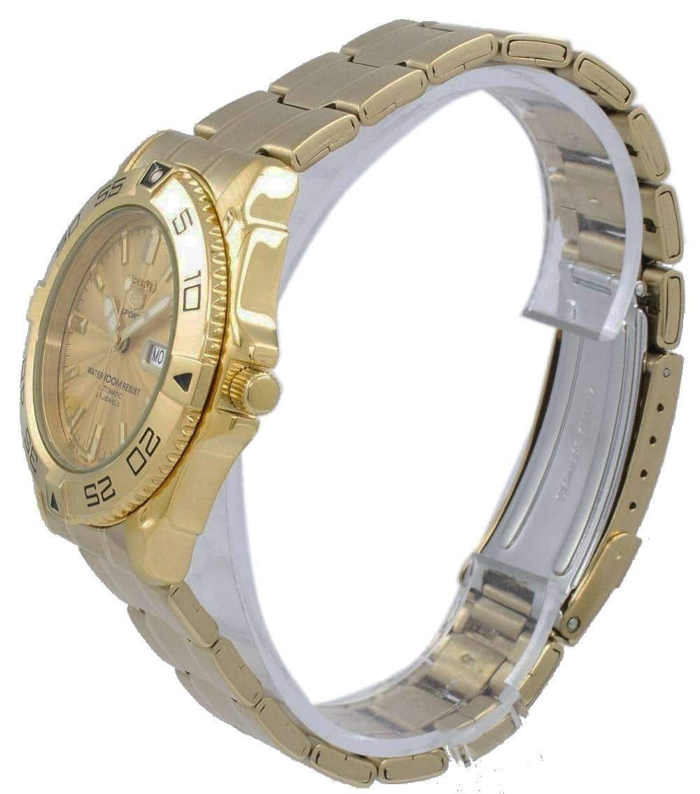 Seiko 5 Sports Automatic SNZB26J1 Men's Watch Gold Tone Stainless