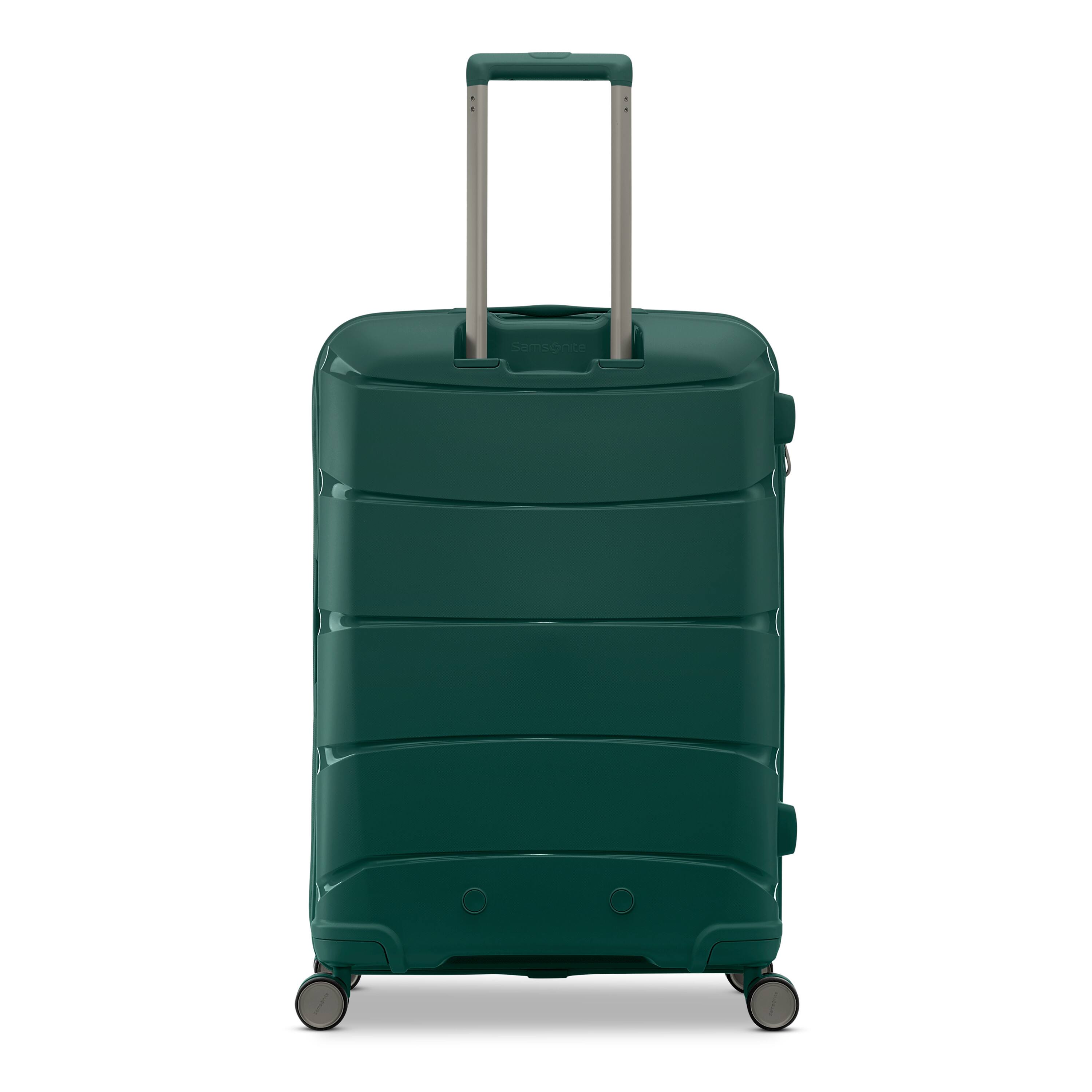 Angle. Samsonite - Outline Pro Medium Spinner Suitcase - Emerald Green.