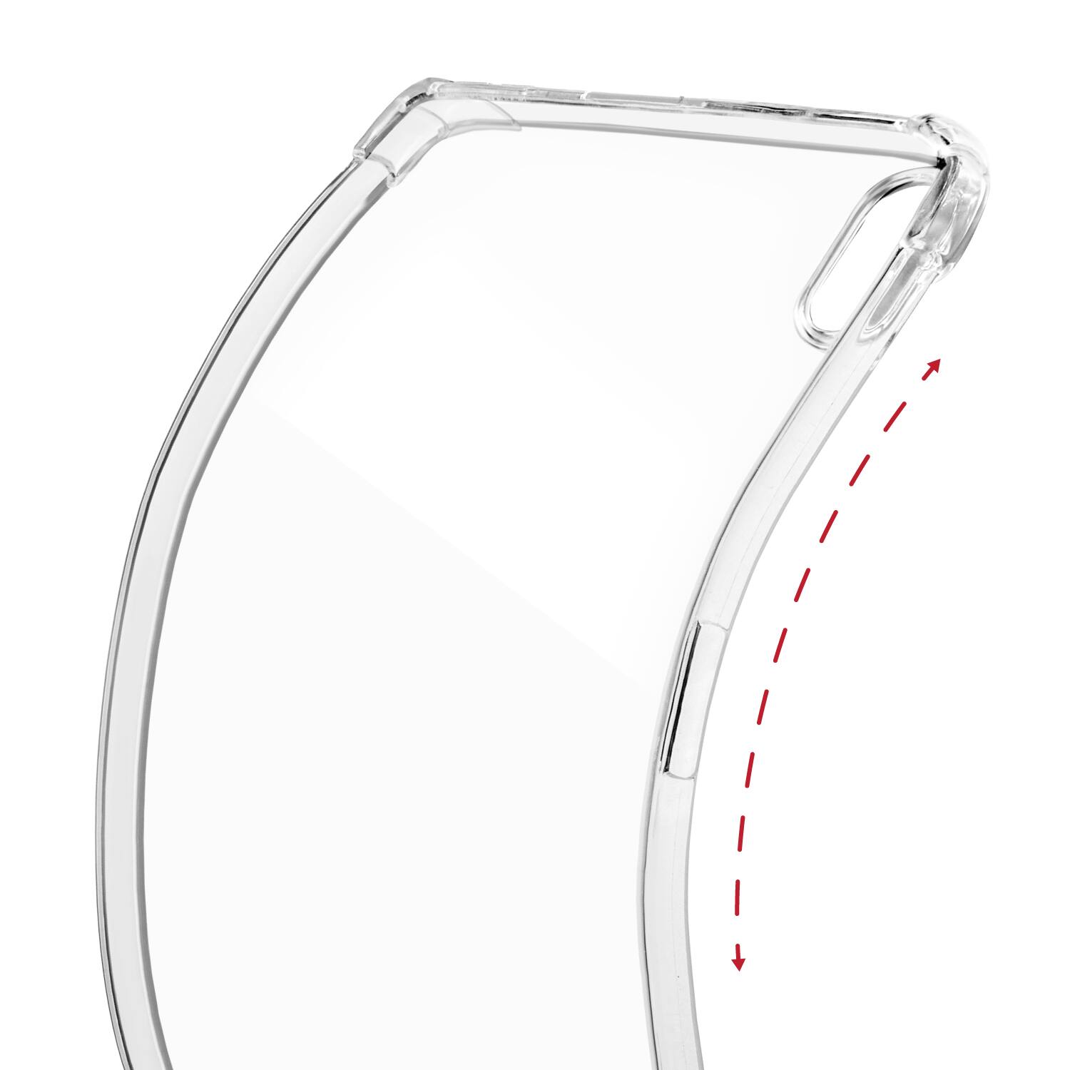 Back. Vena - For Apple iPad Mini 6 Case, iPad Mini A17 Pro Case, iPad Mini 7 Case, TPU Crystal Slim and Light, Protective Cover Clear - Clear.