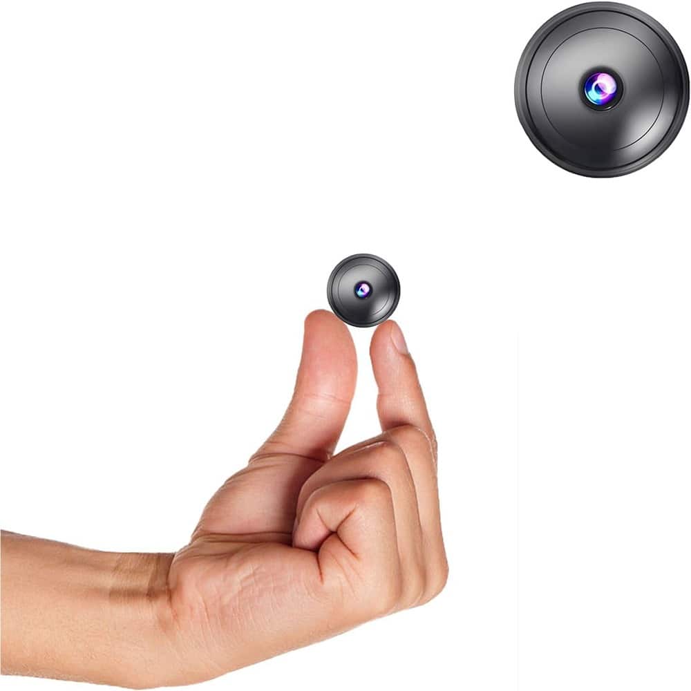 Only 0.9 inch Hidden Camera with Audio/Video. Mini Small Camera. Spy Hidden Cameras for Home Indoor Use. Spy Cam with Ni - Black