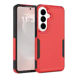 UUCOVER - Shockproof Case for Samsung Galaxy S26 FE Hybrid Dual Layer TPU + PC Protective Anti-Slip Rugged Back Cover - Red