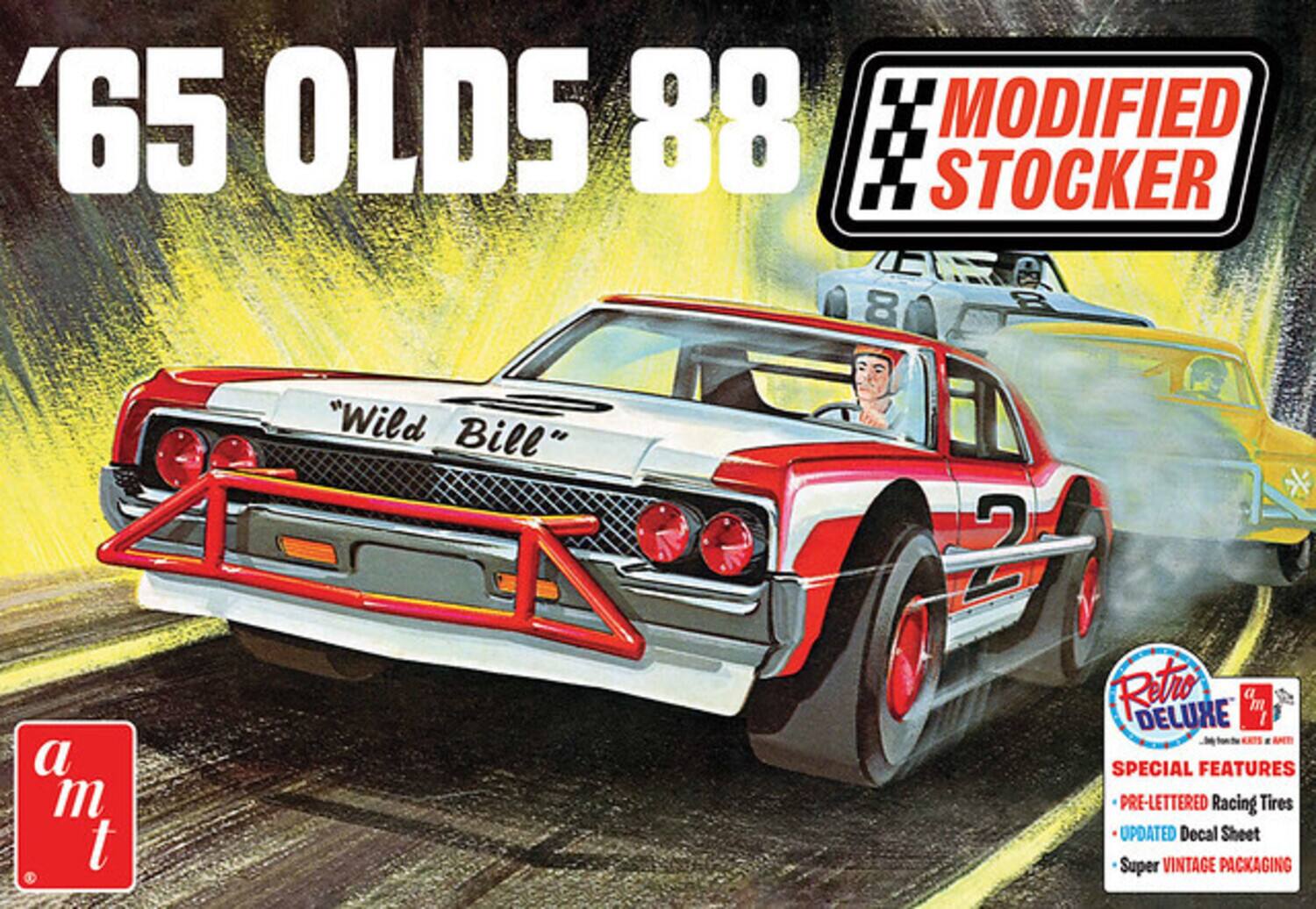 '65 Olds 88 Modified Stocker  
"Wild Bill"  
Retro Deluxe  
Special Features:  
- Pre-lettered Racing Tires  
- Updated Decal Sheet  
- Super Vintage Packaging