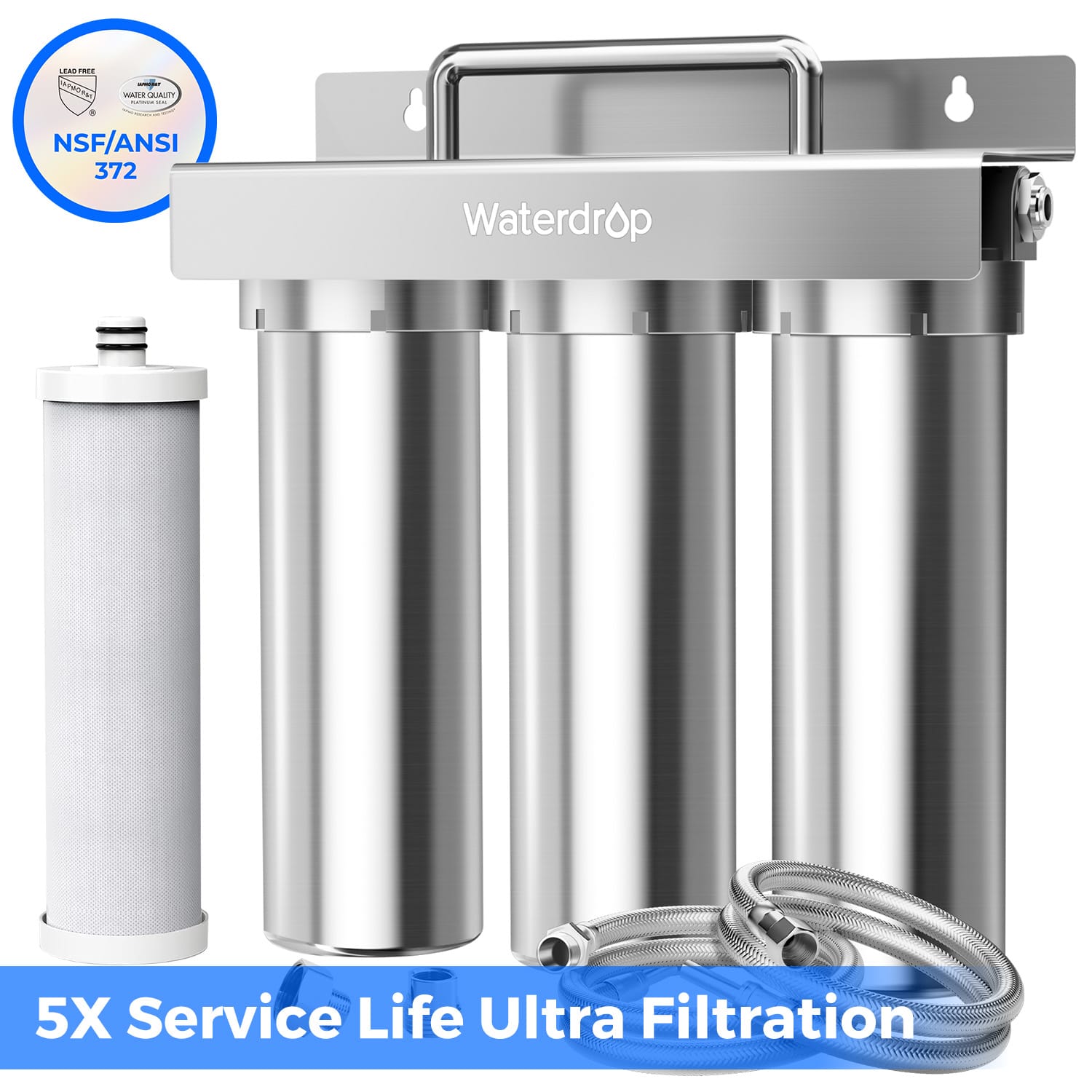 Waterdrop - TST-UF Under Sink Water Filter System Extra WD-C3 Water Filter - Silver