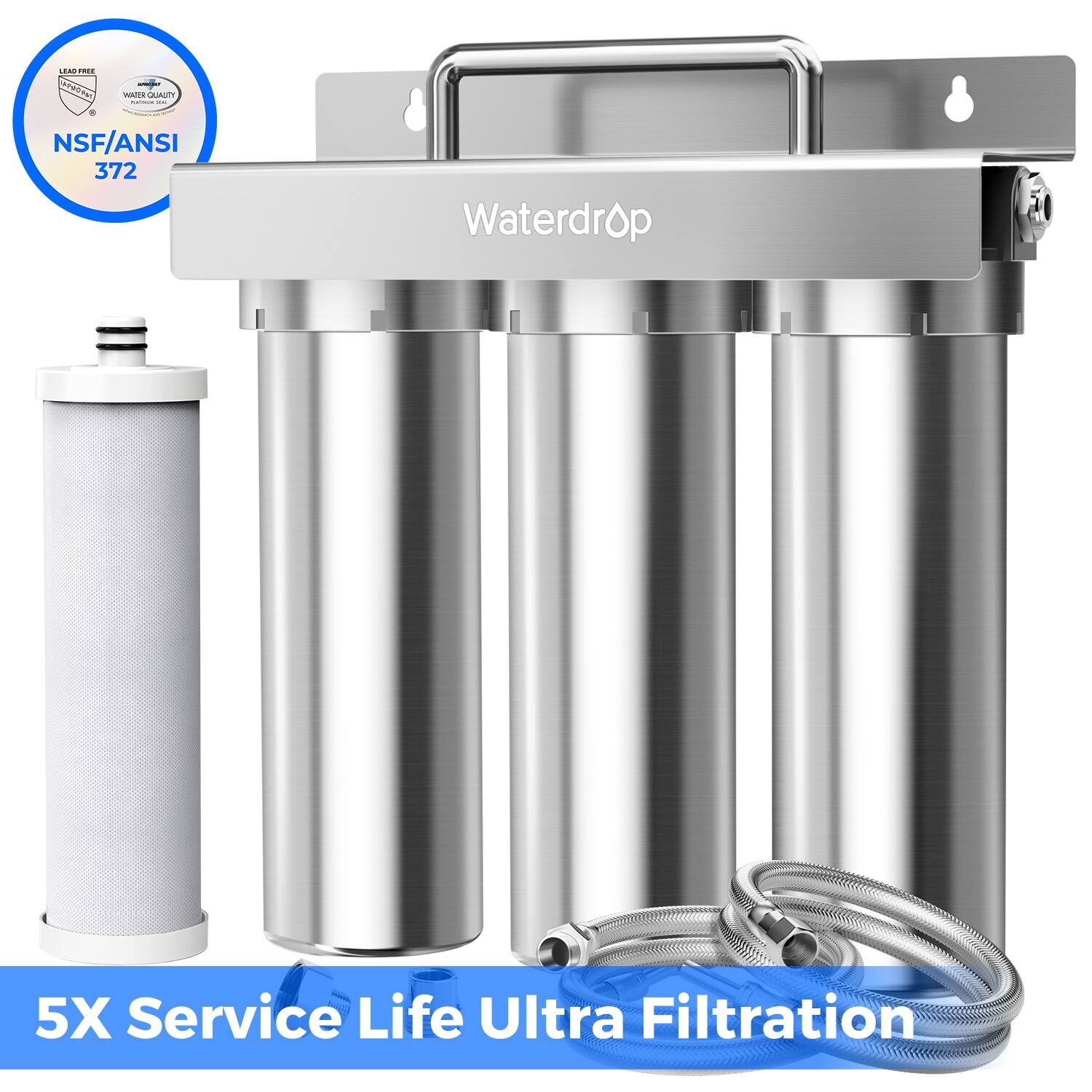 i E 3  WATER T  - d NSF/ANSI 372 Waterdrop 5X Service Life Ultra Filtration