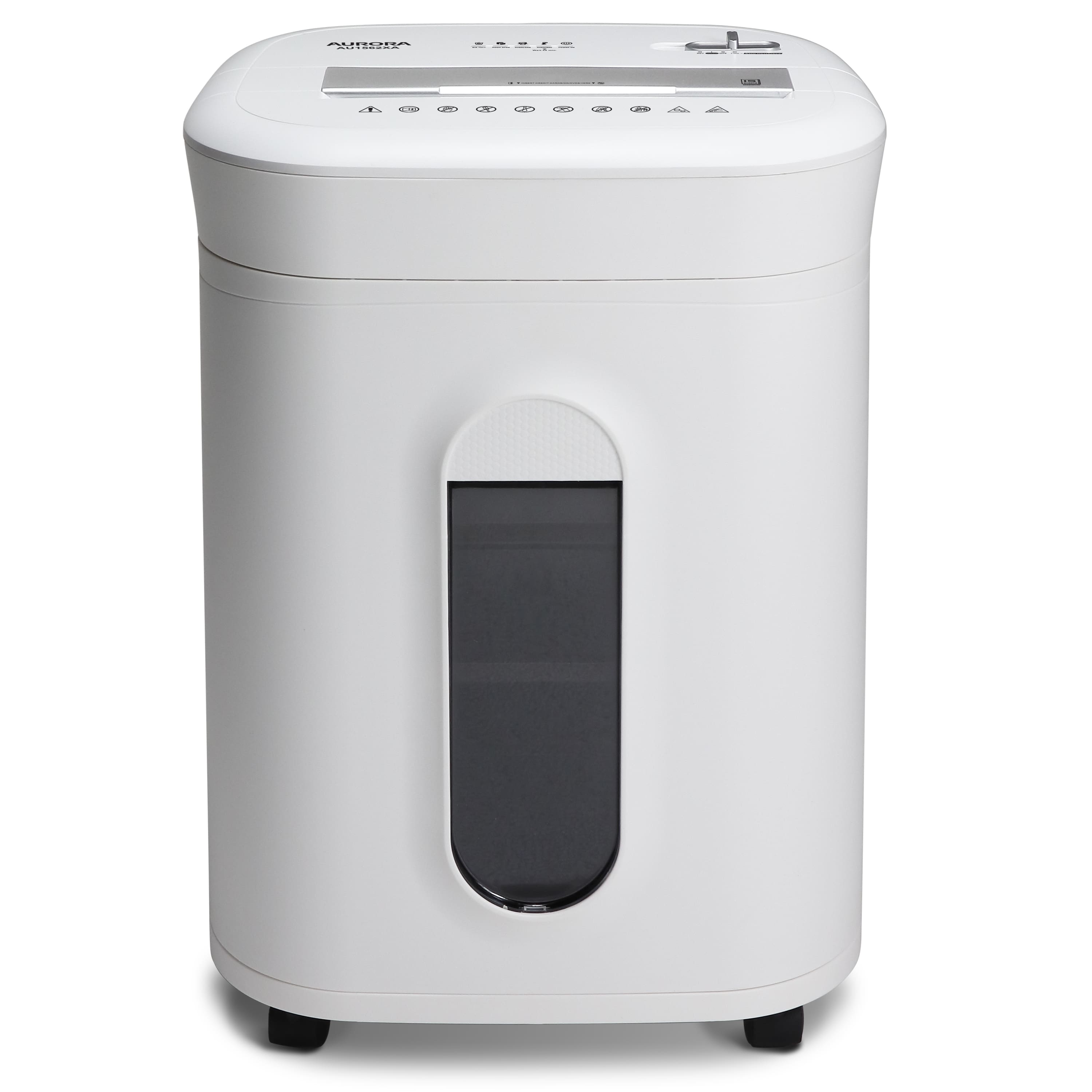 Aurora - AU1562XA Anti-Jam Heavy Duty 15-Sheet Crosscut Shredder/ 6 Gallon Pullout Basket / 60 Min Run Time - White