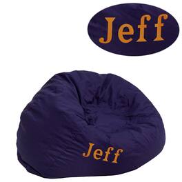 Flash Furniture - Dillon Personalized Small Solid Navy Bean Bag Chair for Kids and Teens - Blue