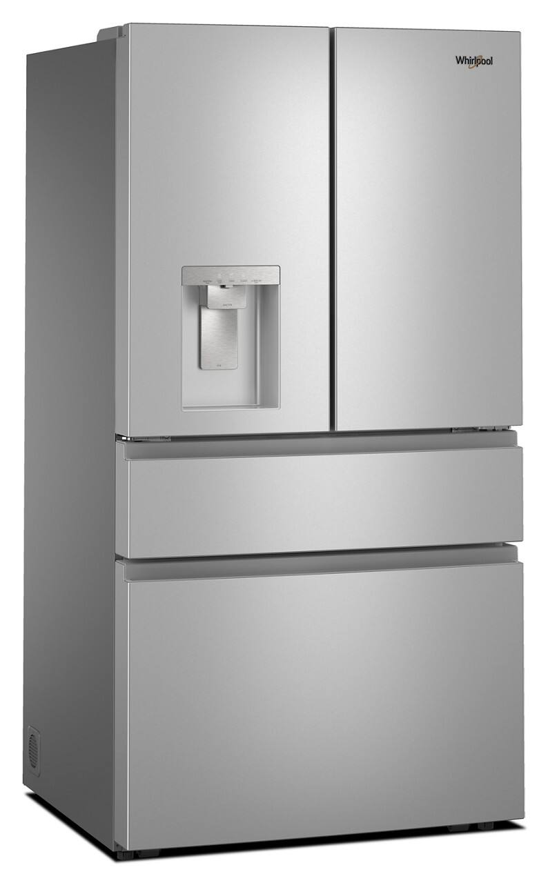 Angle. Whirlpool - 29 Cu. Ft. Family-Sized Capacity French Door Refrigerator with Flexible Temperature Drawer - Fingerprint-Resistant Stainless Finish.