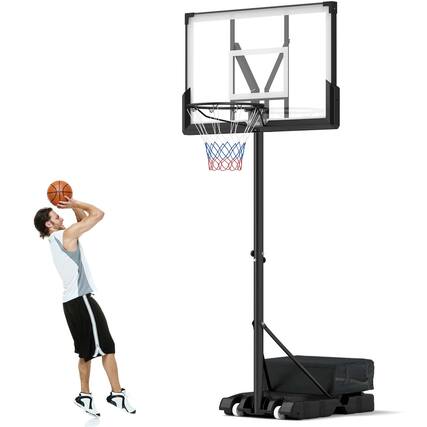 Front. Costway - Costway Basketball Hoop Outdoor System with 45 Inch Shatterproof PC Backboard Wheels - Black.