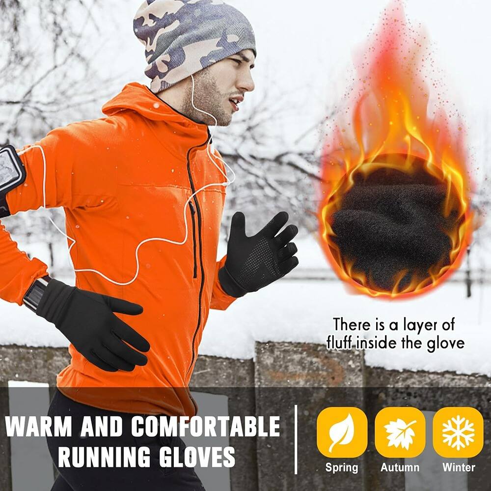 There is a layer of fluff inside the glove.
WARM AND COMFORTABLE RUNNING GLOVES
Spring Autumn Winter