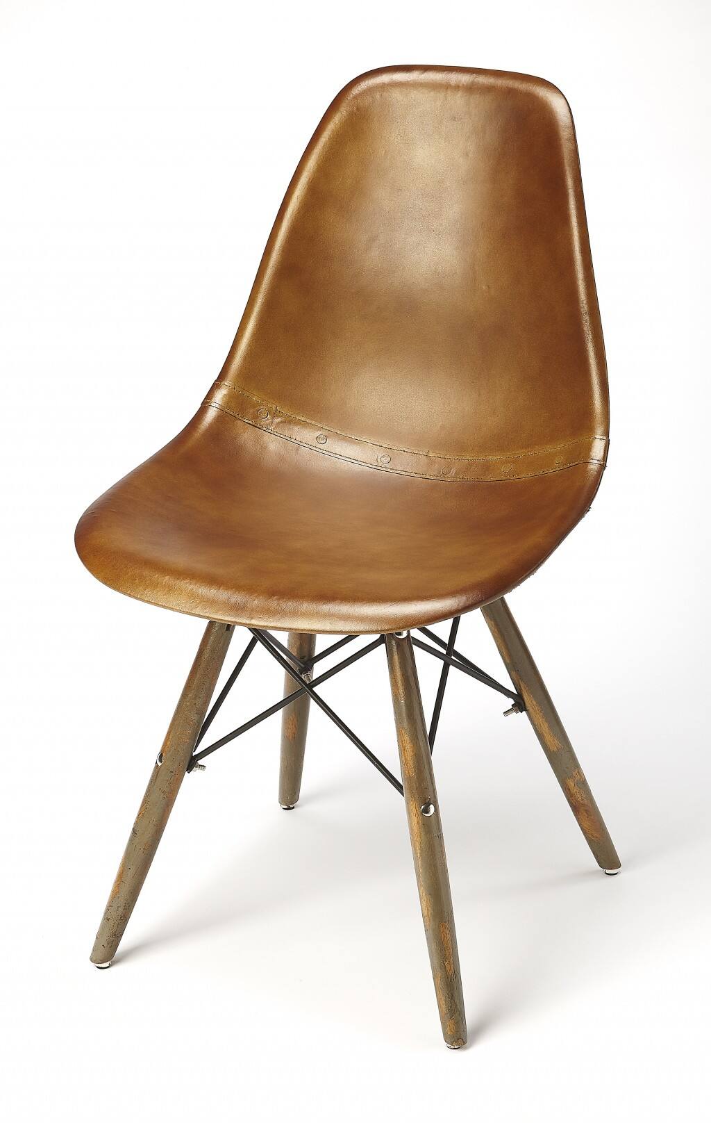 Back. Hivvago - Hivvago 18 Inch Faux Leather Side Chair - Brown.