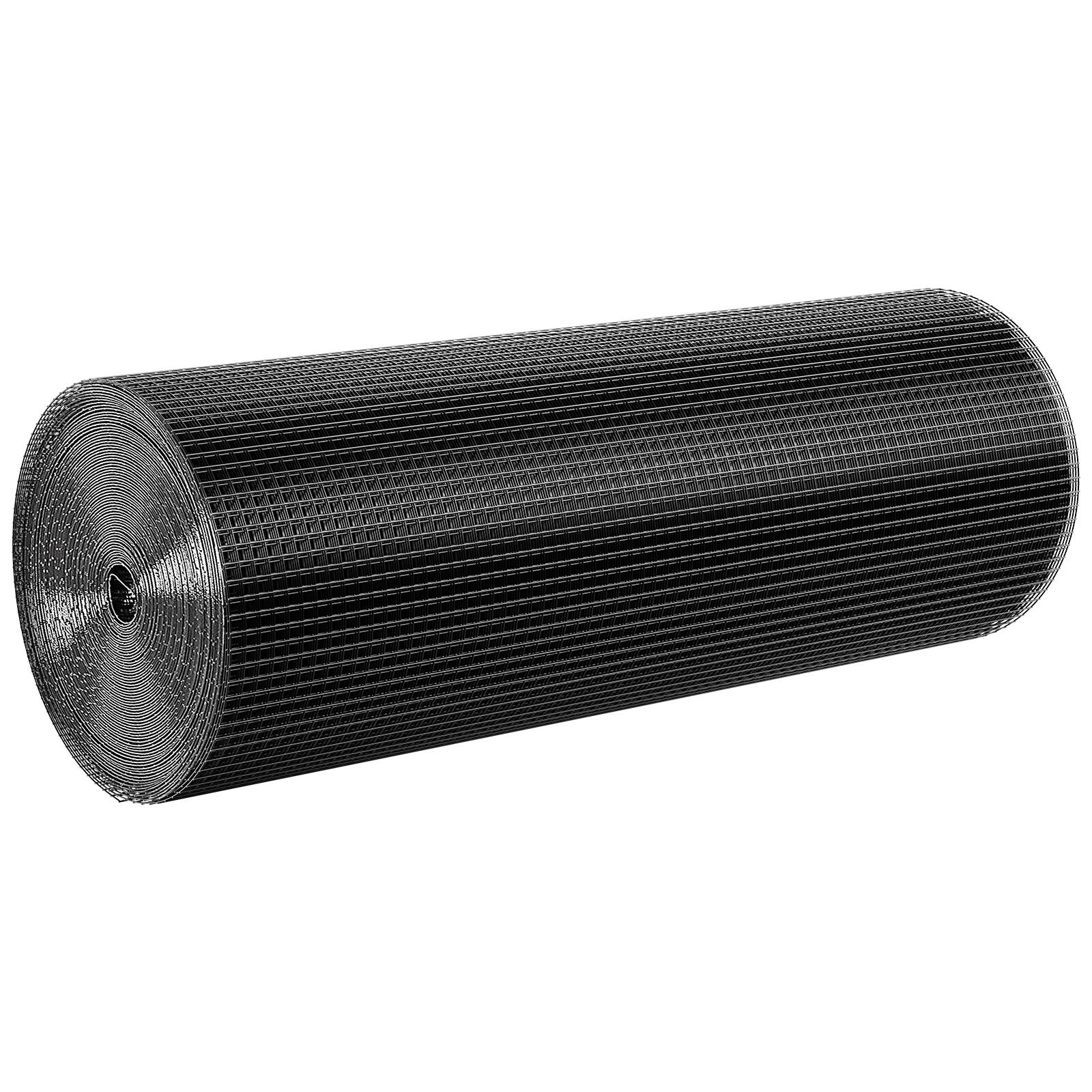 Alt View 5. VEVOR - Hardware Cloth 24 in x 50 ft, 1/2in 19 Gauge Galvanized Wire Mesh Roll, Weather-Resistant Vinyl Coated Wire Fencing - Black.