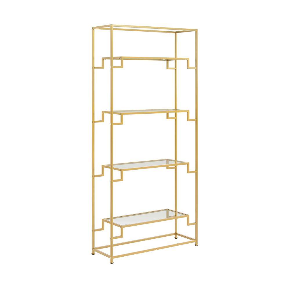 Alt View 5. Crosley Furniture - Celeste Etagere Bookcase - Gold.