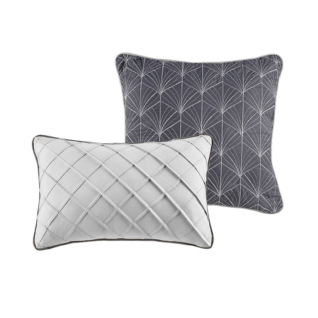 Alt View 4. Gracie Mills - Gracie Mills Belmont 12-PC Jacquard Comforter Set with Bed Sheets - Silver.