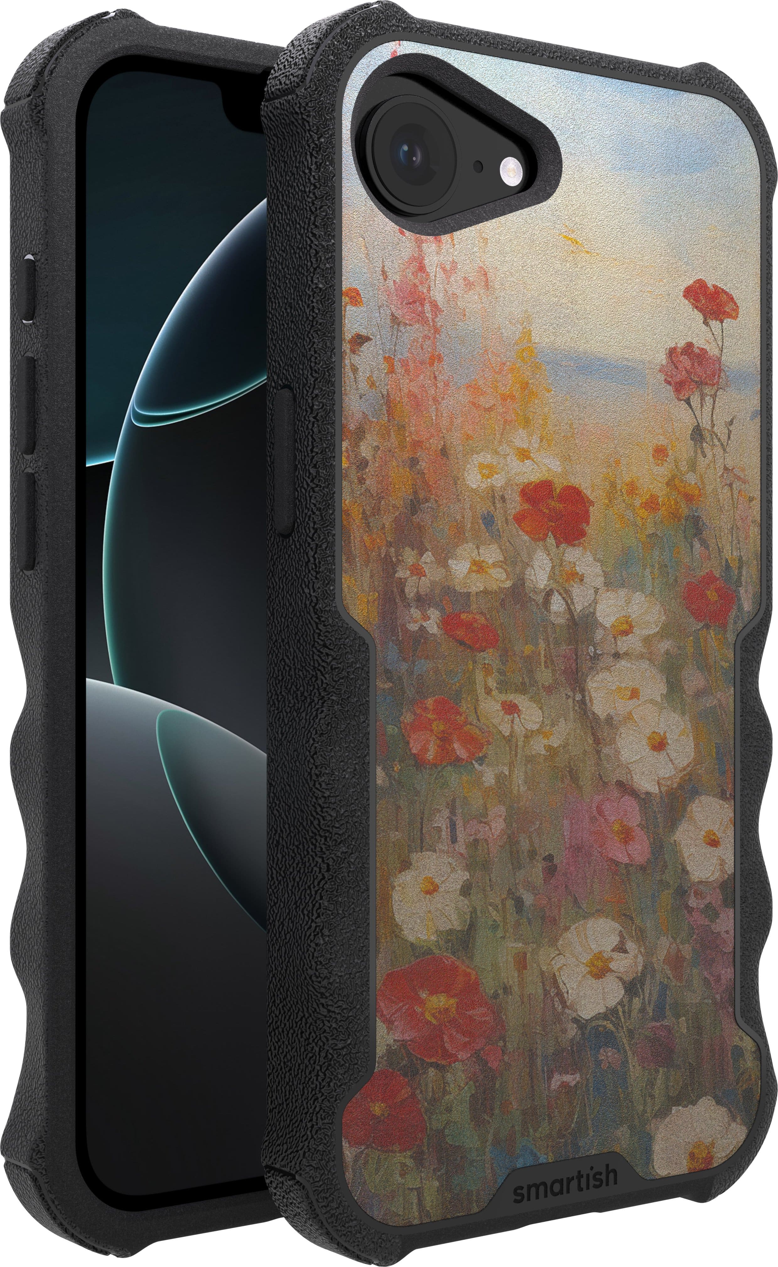 Smartish - iPhone 17e/16eMagSafe Case - Gripzilla - Heavy Duty Armor Cover - Wildflower Fields - Floral