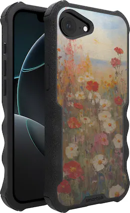 Smartish - iPhone 17e/16eMagSafe Case - Gripzilla - Heavy Duty Armor Cover - Wildflower Fields - Floral