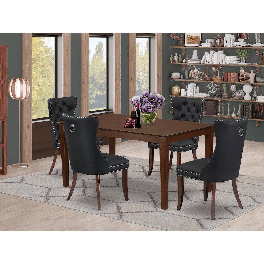 Alt View 8. East West Furniture - 5 Piece Kitchen Table Set Consists of a Rectangle Dining Room Table - Red.