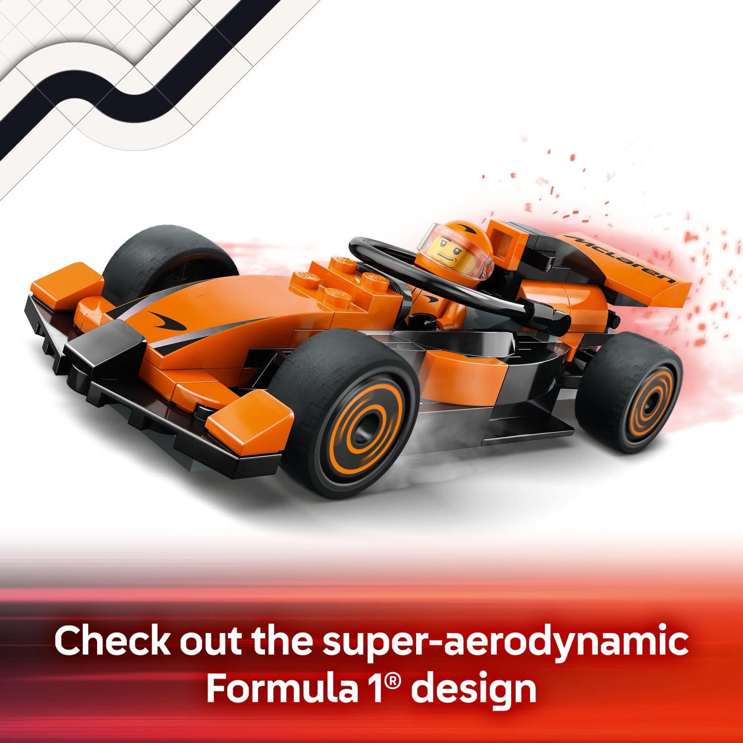 Check out the super-aerodynamic Formula 1 design of the McLaren race car.