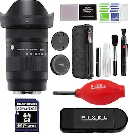 Sigma - 16-28mm f/2.8 DG DN Contemporary Lens for L-Mount with Advanced Accessory and Travel Bundle | 206969 - Black
