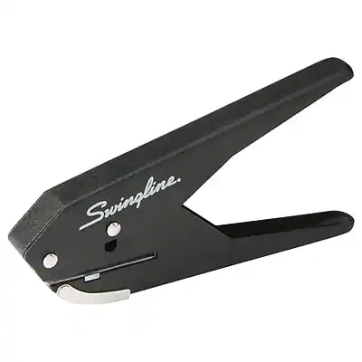 Front. Swingline - Low Force Handheld Hole Punch, 20 Sheet Capacity, Black - Black.