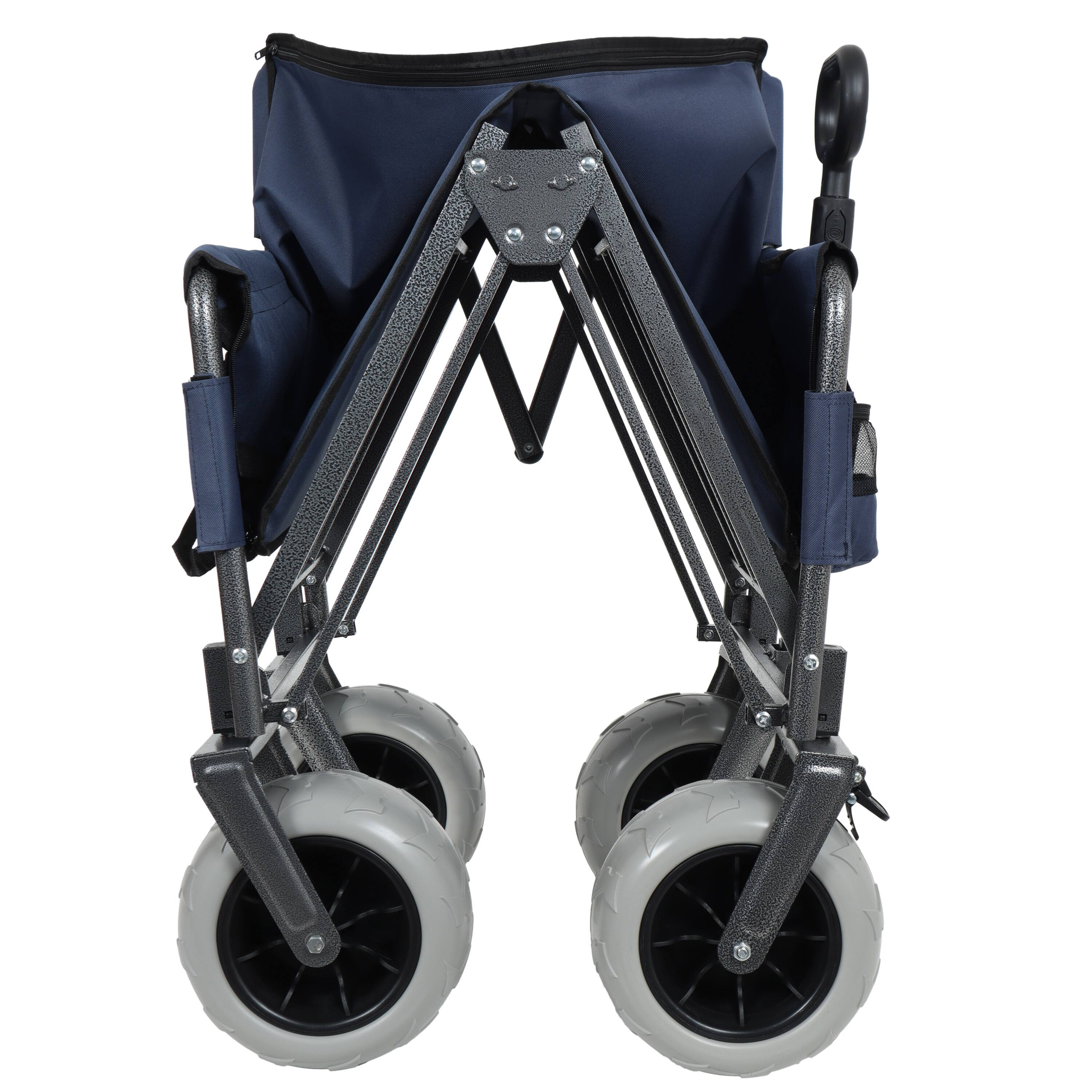 Alt View 1. Mondawe - 3-in-1 500lbs Convertible Folding Wagon Utility Carts - Bench Seat w/ 180L Capacity, All-Terrain Wheels - Dark Blue.