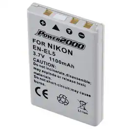 Power2000 - EN-EL5 3.7V 1100mAh Rechargeable Lithium-Ion Battery for Nikon Digital Cameras