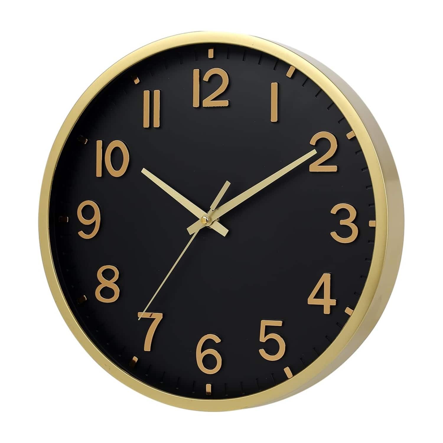 Dazzed Corner - 8 inch Modern Wall Clock,Silent Non Ticking Wall Clock - Black