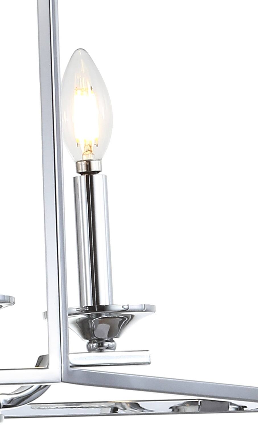 Alt View 4. Jonathan Y - Gloria 19" 4-light Metal LED Pendant, Chrome - Chrome.