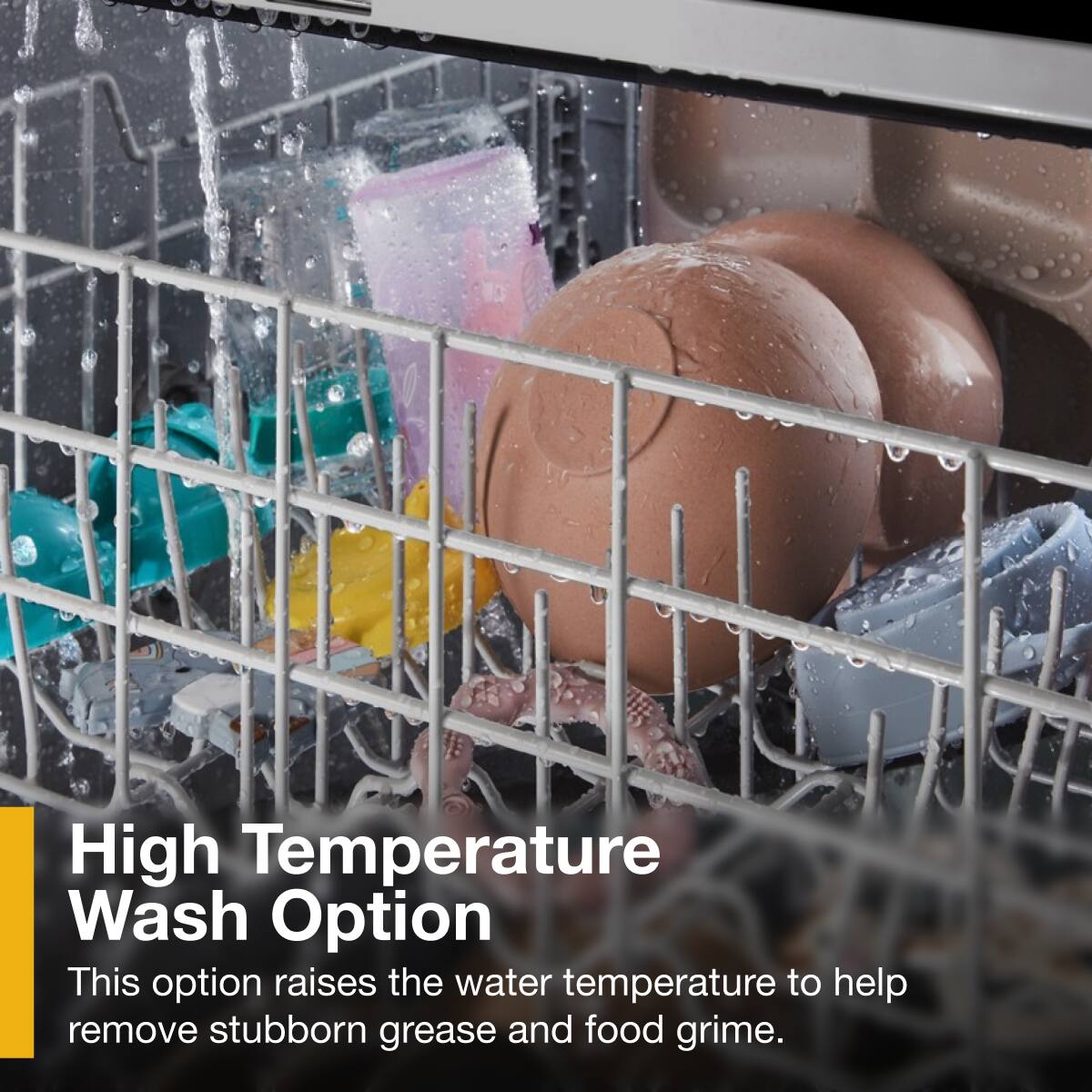 High Temperature Wash Option  
This option raises the water temperature to help remove stubborn grease and food grime.