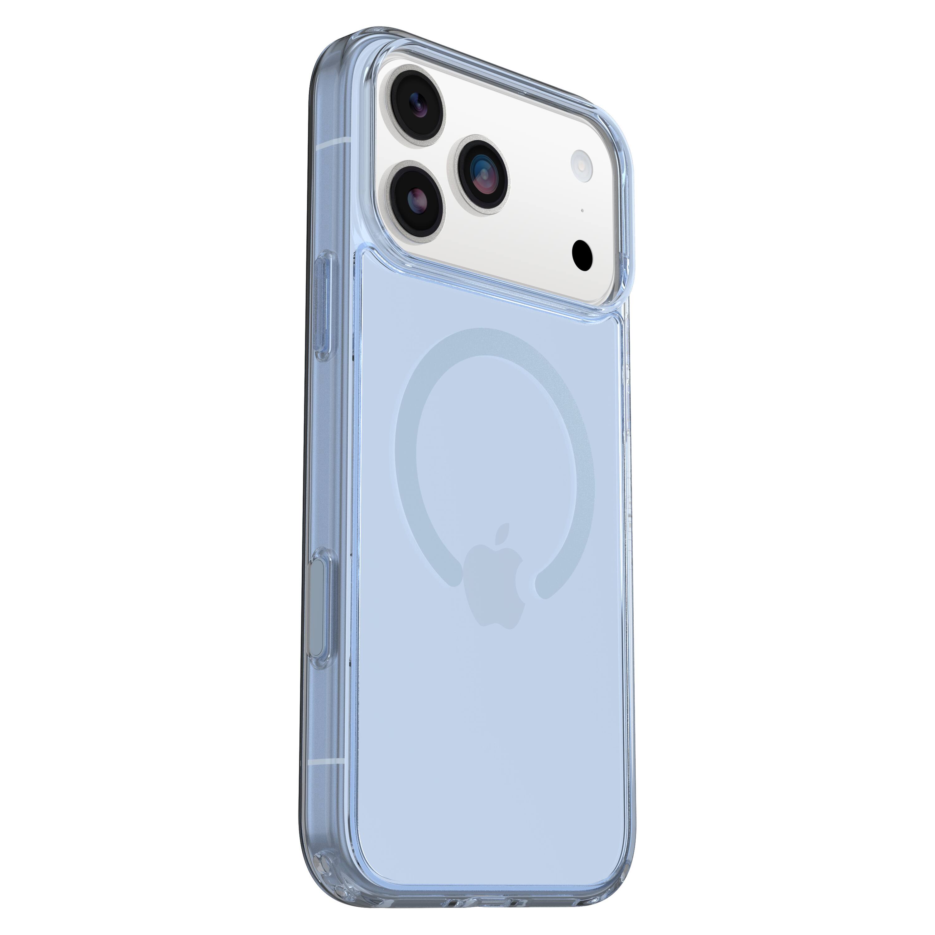 Left. OtterBox - Symmetry Series Hard Shell for Apple iPhone 17 Pro Max - Blue.