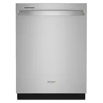 Front. Whirlpool - 24” Dishwasher with AI Intelligent Wash and 47 dBA - Fingerprint Resistant Stainless Steel.