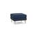 Front Zoom. Burrow - Mid Century Nomad Ottoman - Navy Blue.