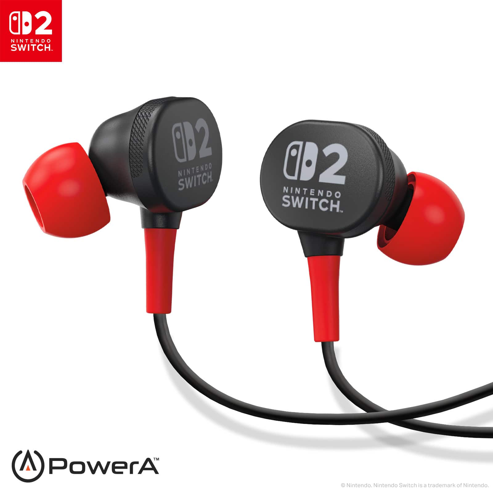 PowerA - Wired Earbuds for Nintendo Switch 2 - Black - Front_Zoom