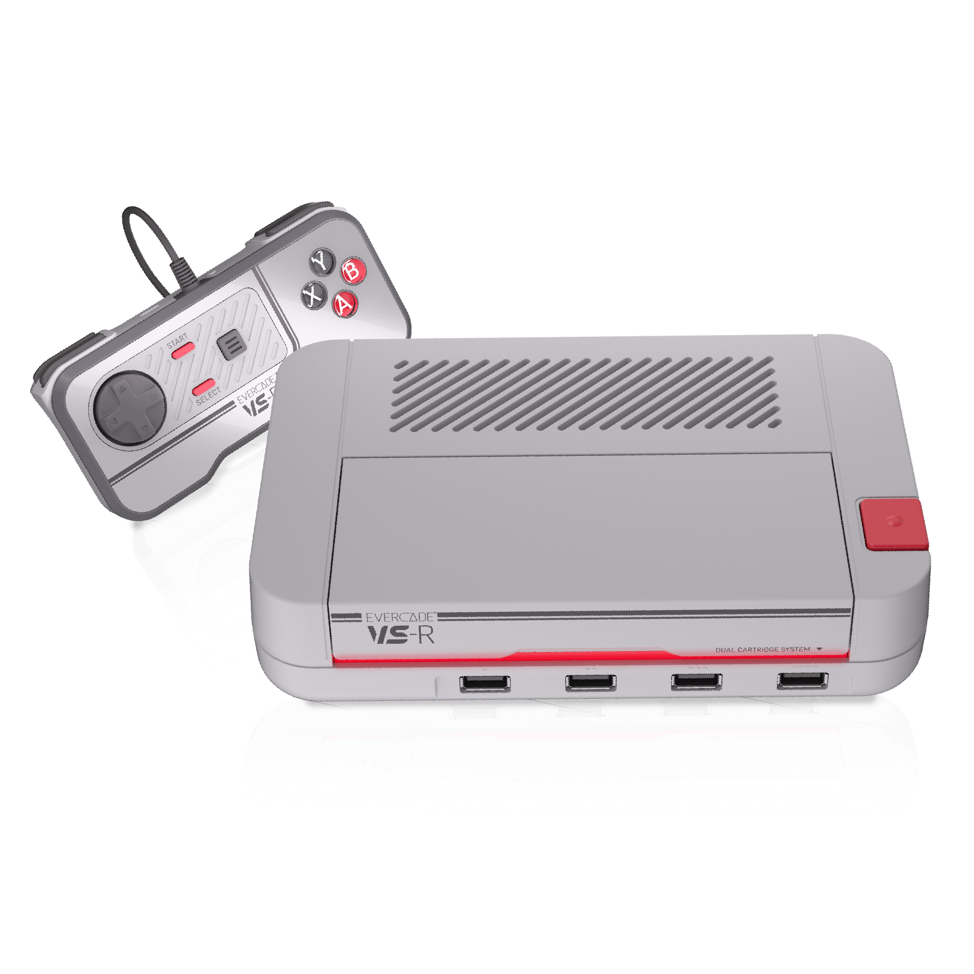 EVERCADE VS-R  
DUAL CARTRIDGE SYSTEM  
SELECT  
START  
A B X Y  
SELECT  
START  
A B X Y  
EVERCADE VS-R  
DUAL CARTRIDGE SYSTEM