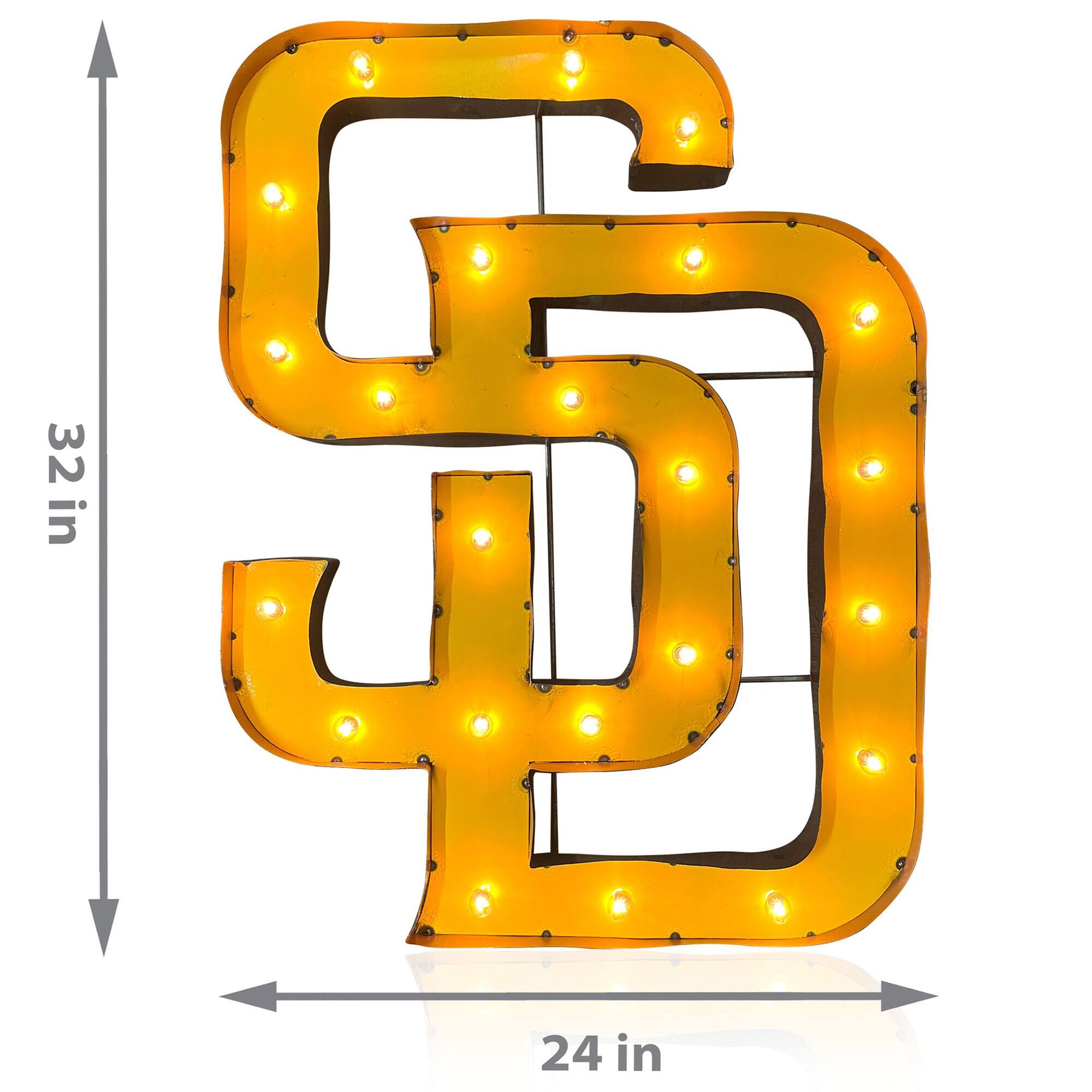Alt View 1. Imperial - San Diego Padres 32" x 24" Lighted Logo Recycled Metal Sign - Multicolor.