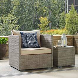 Repose Outdoor Patio Armchair by Modway - Light Gray Beige